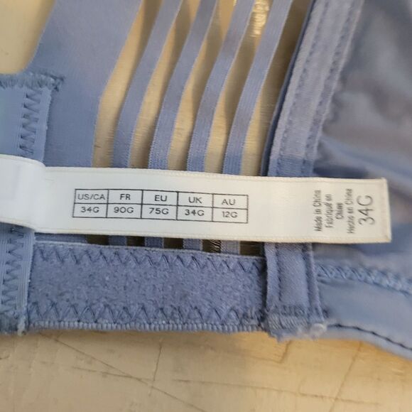Le Mystere Bra 34G Blue T Shirt Lined Underwire Back Closure Smooth Profile - Picture 6 of 10